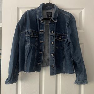 Faded glory cropped denim jean jacket size ladies extra large